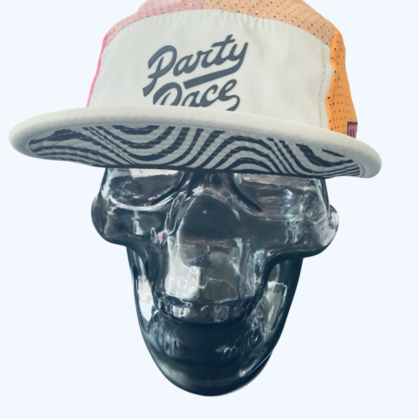 Run, Rinse, Repeat Cycling Cap SM White Pink Orange Mesh Breathable Logo
