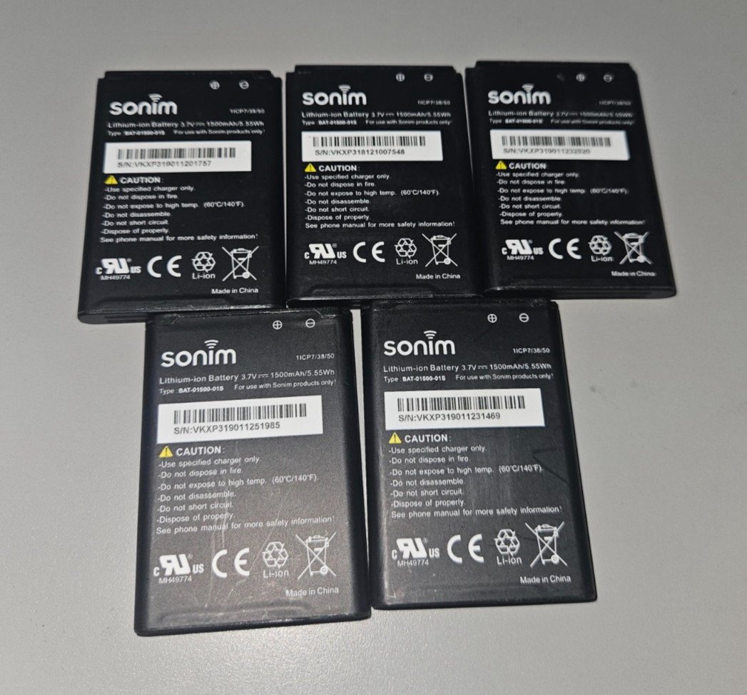 OEM SONIM BAT-01500-01S 1500mAh FOR XP3 XP3800 LOT OF 5