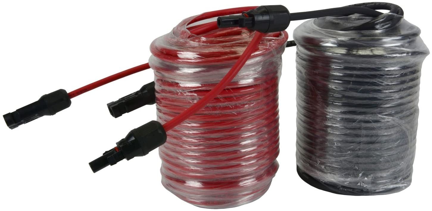 10 AWG Solar Wire Extension 80 Ft Black + 80 Ft Red with Staubli MC4 Connectors