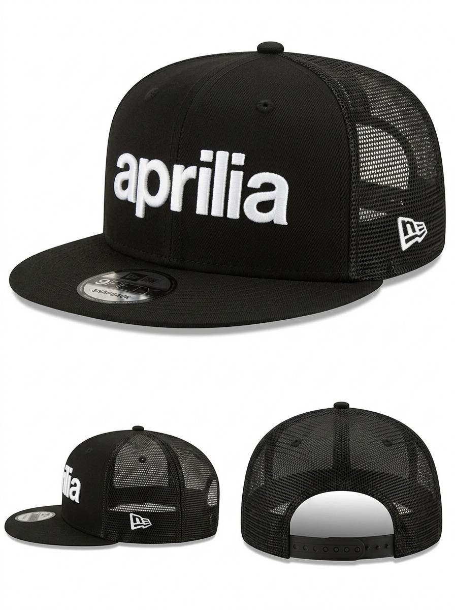 Aprilia Racing Logo Embroidered New Era 9Fifty Snapback Mesh Trucker Cap Hat