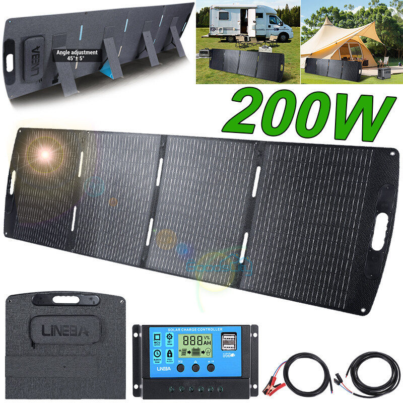 Portable 2026 Mono Solar Panel 200W/100W Solar Charge Controller for Camping RVs