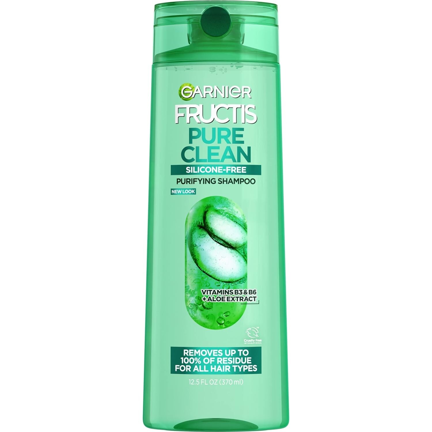 Garnier Fructis Pure Clean Purifying Shampoo, Silicone-Free, 12.5 Fl Oz