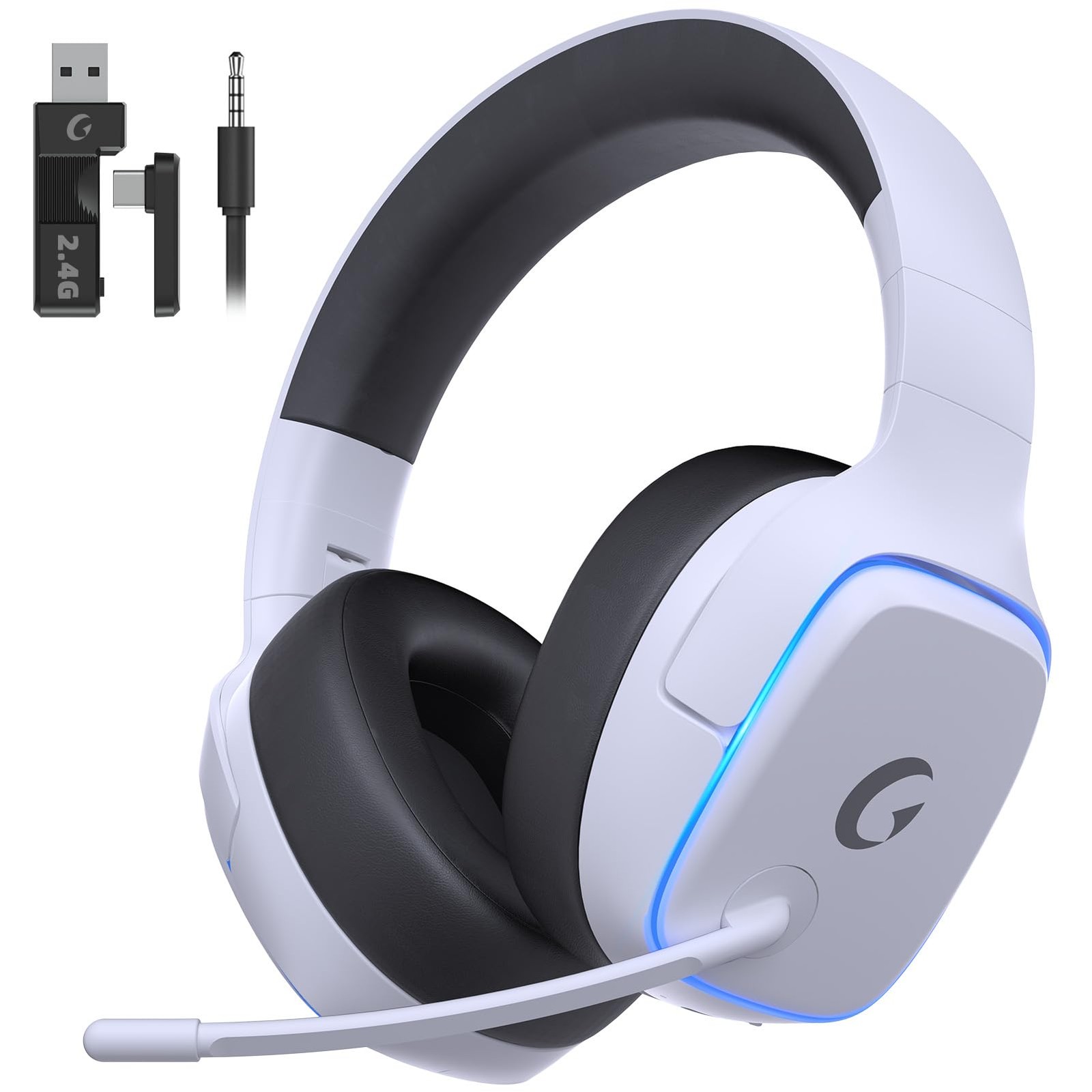 2.4GHz Wireless Gaming Headsets for PS5, PS4, PC, Switch - Bluetooth 5.3 Gaming