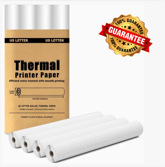 4 Rolls A4 Thermal Printer Paper 8.5x11" for M08F M832 M834 Portable Printer