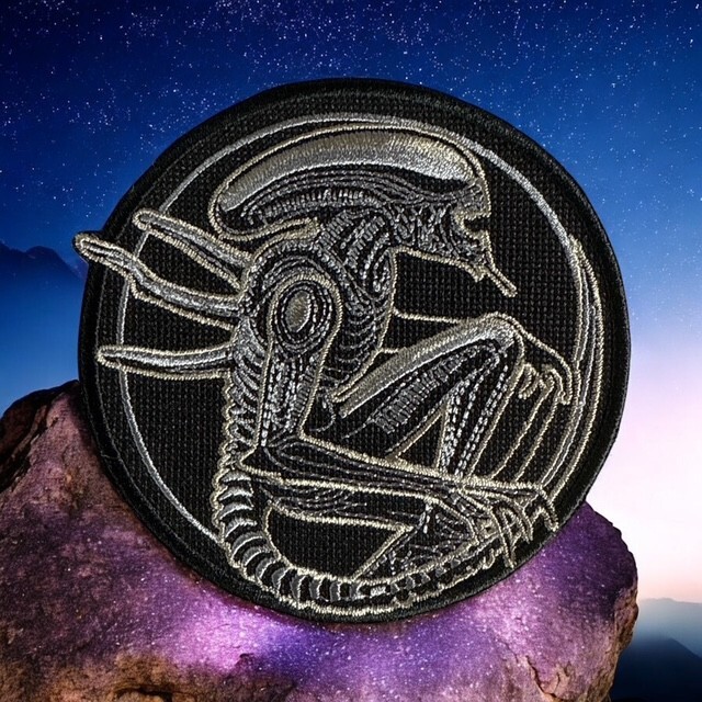 Alien Xenomorph Embroidery Patch 4.00" X 3.97"