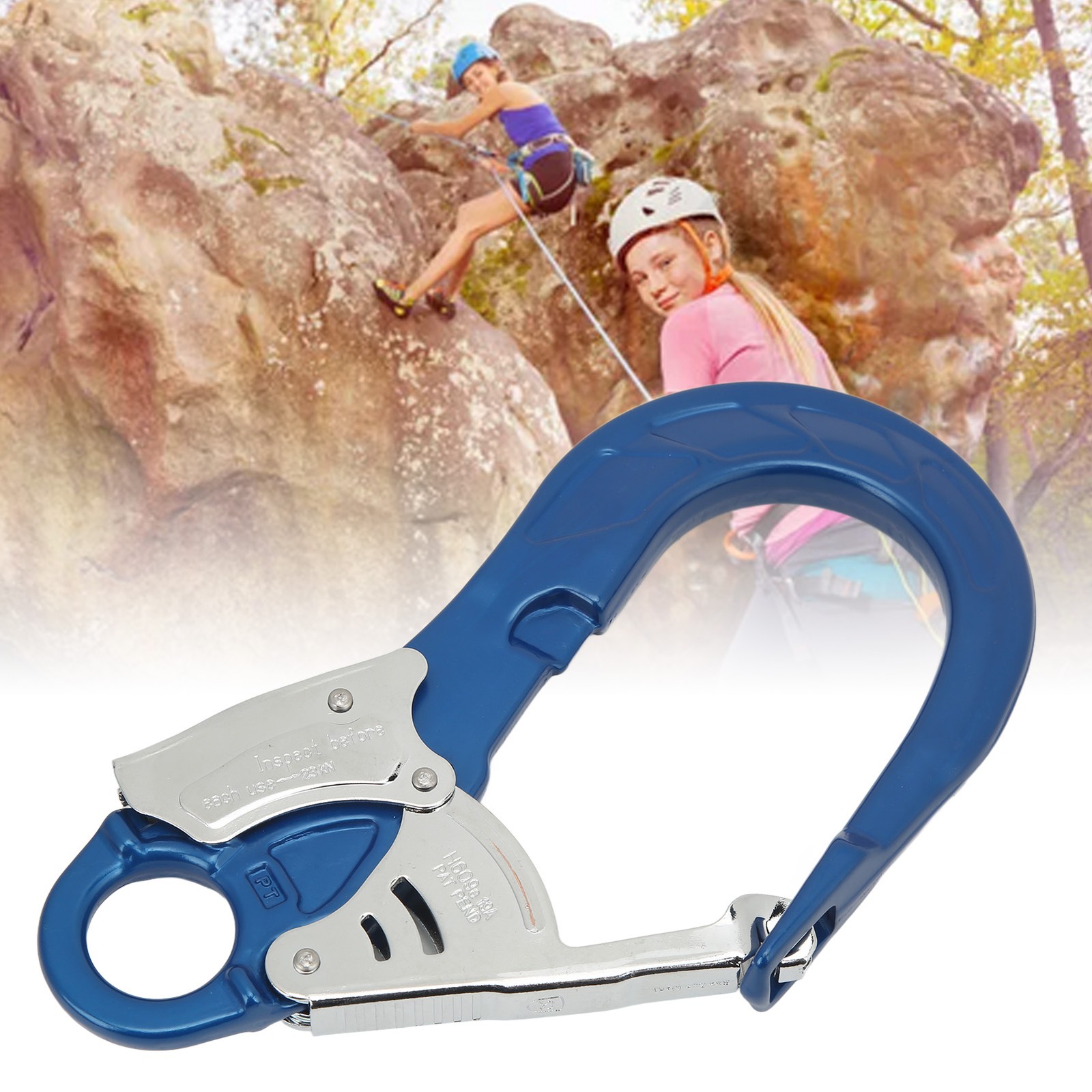 Safety Hook Aluminum Alloy Snap Lock Hook Clip Large Opening Climbing Hook FF