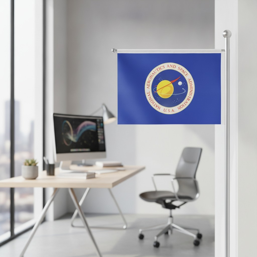 Polyester NASA Flag 45x30cm - Fade Resistant, Ideal for Indoor and Outdoor Decor