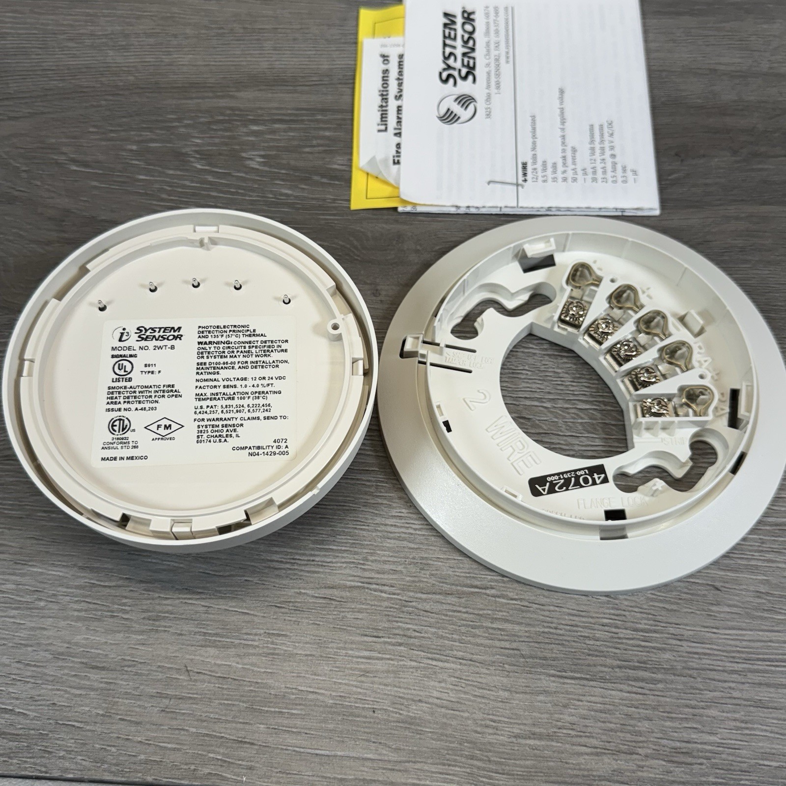 System Sensor 2WT-B Photoelectric Smoke Detector