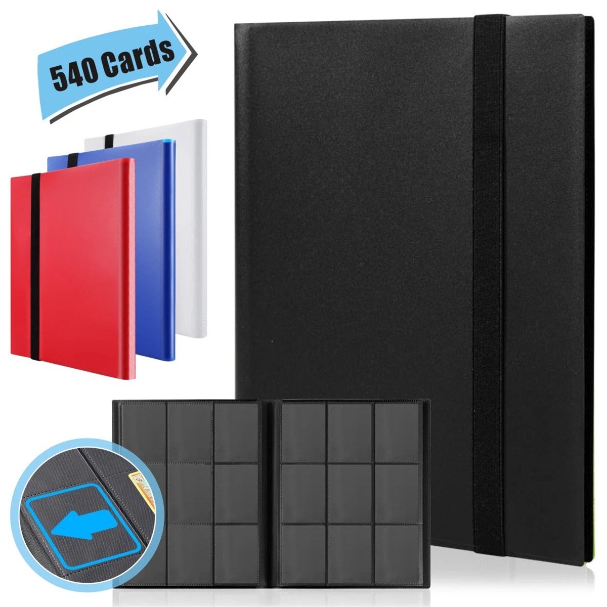 Trading Card Binder Album Folder 540 Cards for Pokemon/MTG/Yugioh Sleeves Case