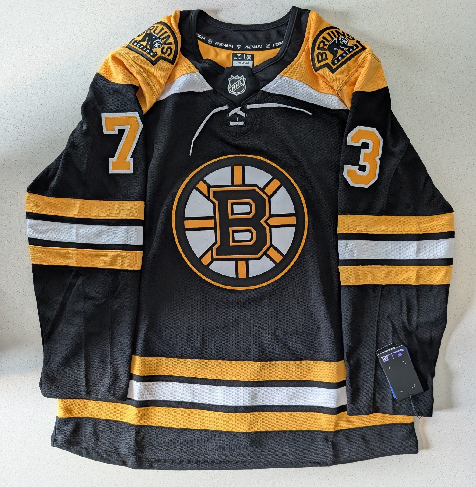 CHARLIE MCAVOY JERSEY - BOSTON BRUINS FANATICS PREMIUM HOME SIZE 52 NEW WITH TAG