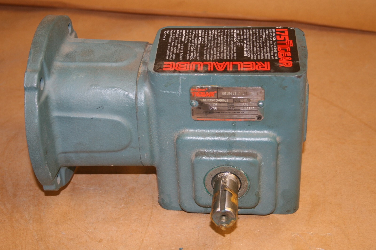 Dodge Tigear A175B015N000L1 Gear Speed Reducer 1.20HP 1750 RPM 524 lb-in