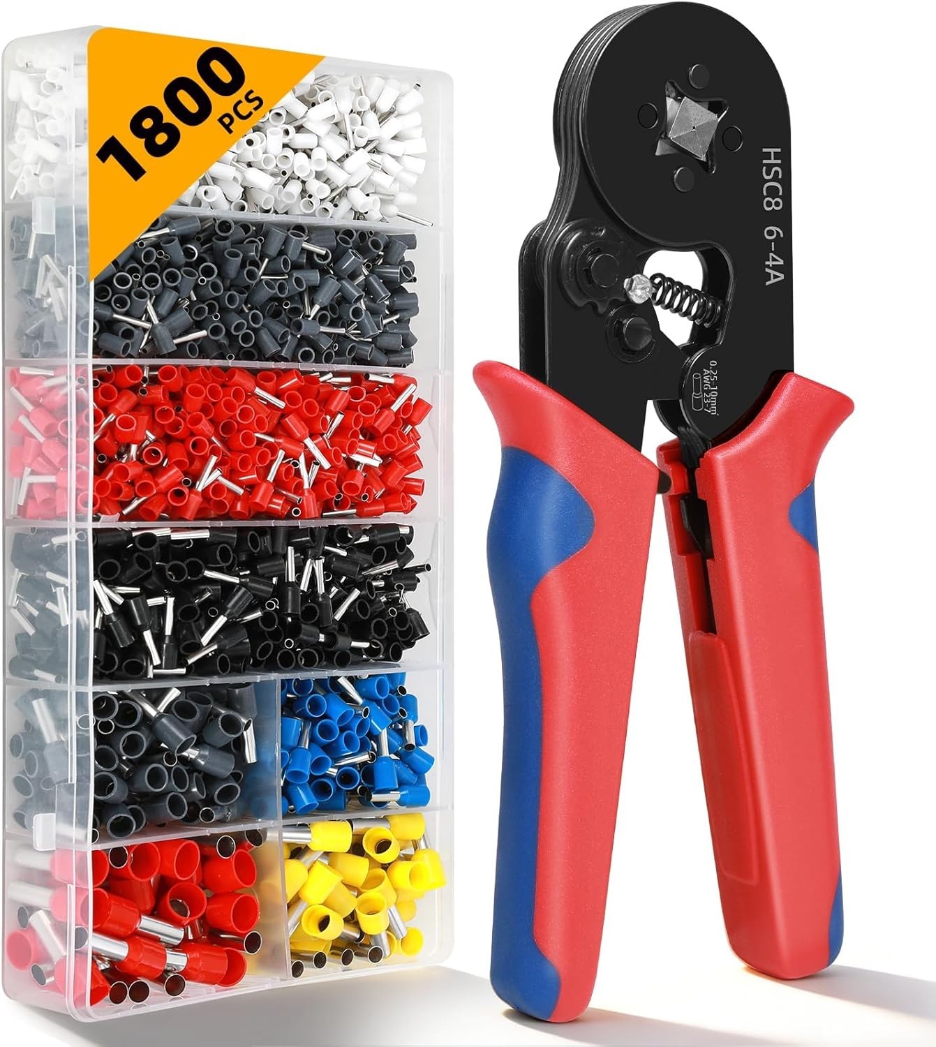 Crimpadora de Punteras Eléctricas con Ajuste Automático AWG 23-7, Kit Completo
