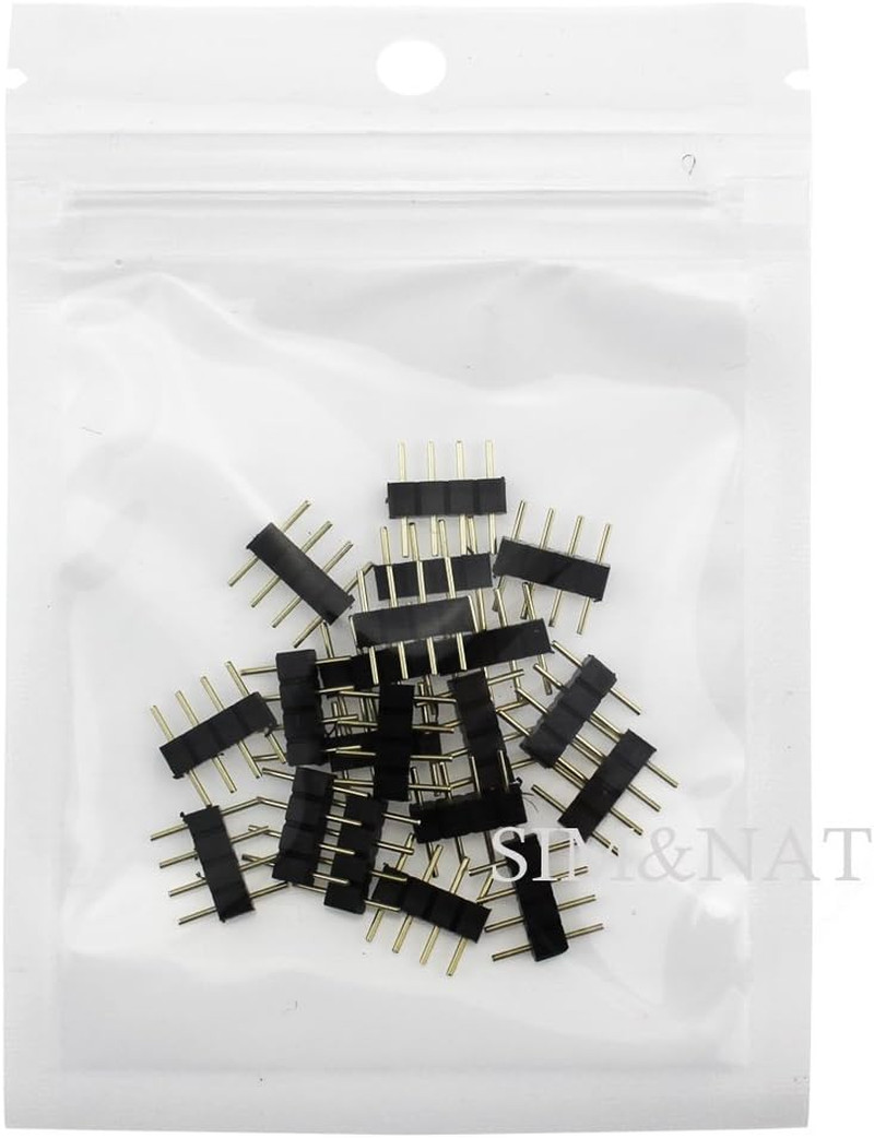 20 PCS 4 Pin Male Connector Connecter for 3528 5050 SMD RGB Led Strip Lighting