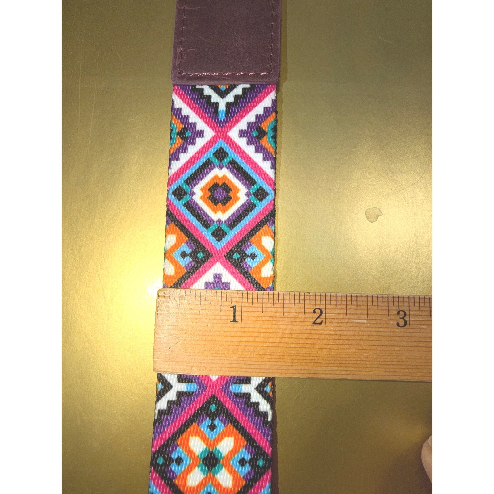 Multicolor Geometric Woven Camera Strap Adjustable Boho Diamond Pattern