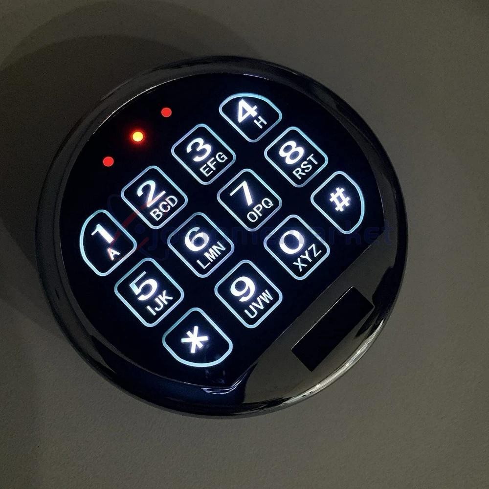 Electronic Safe Lock LED Keypad Chrome Gun Safe Lock Replacement With Swing Bolt