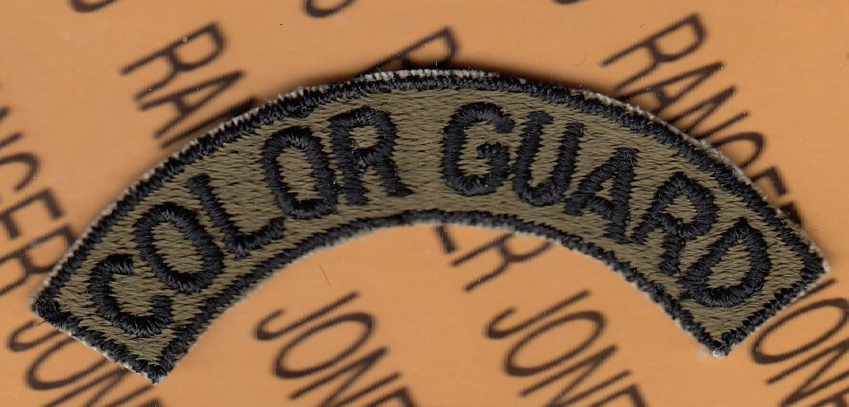 US Army ROTC COLOR GUARD OD Green / Black ~3" tab patch c/e