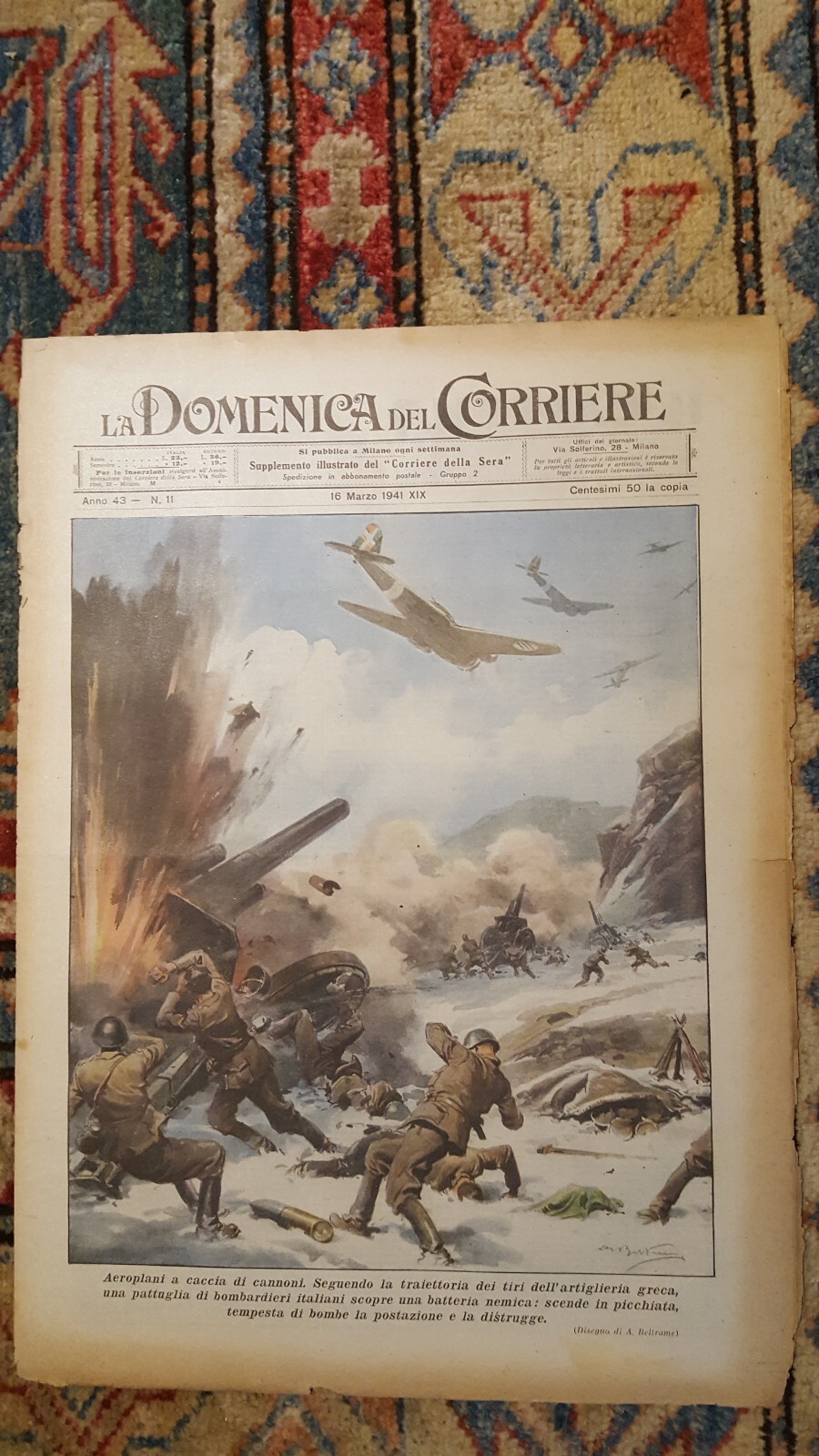 Italy italian newspaper (paper) World War I period WW I militaria military