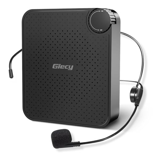 Portable Voice Amplifier with Wired Microphone Headset, Matte Black