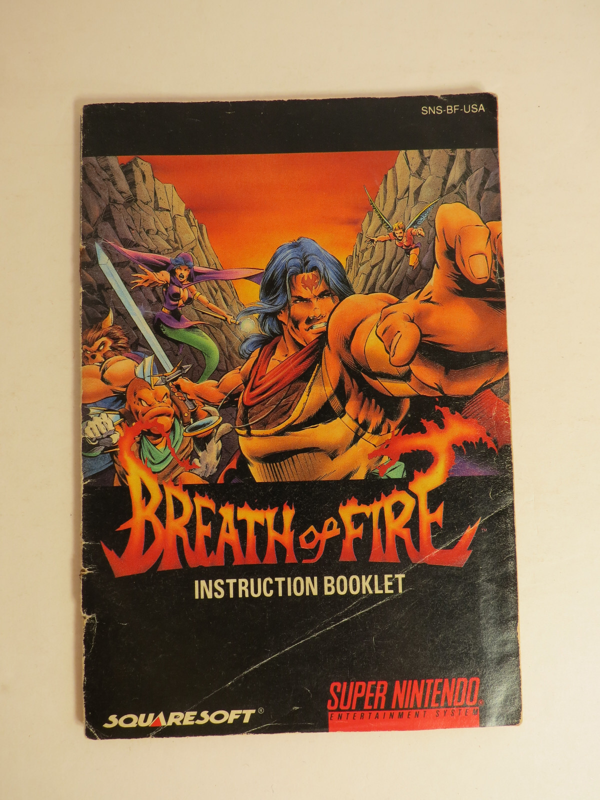 Breath of Fire Super Nintendo Instruction Manual SNES SNS-BF-USA Authentic