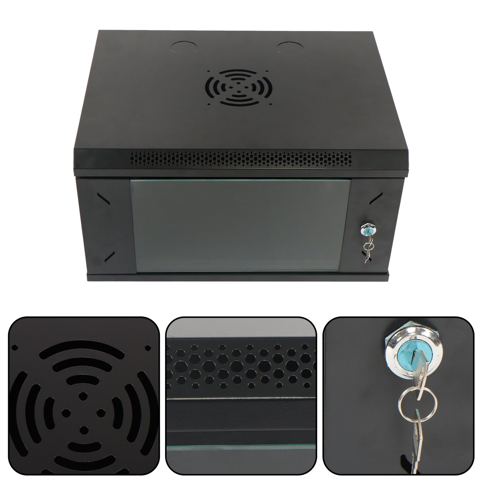 LABLT 6U network server cabinet rack wall mount Maximum depth 15.5" With Locks