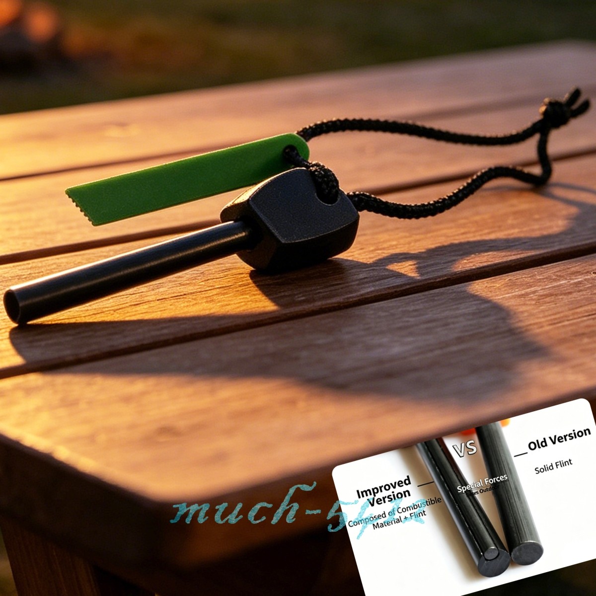 Emergency Survival Striker Match Flint Key Pendant Permanent Waterproof Lighter
