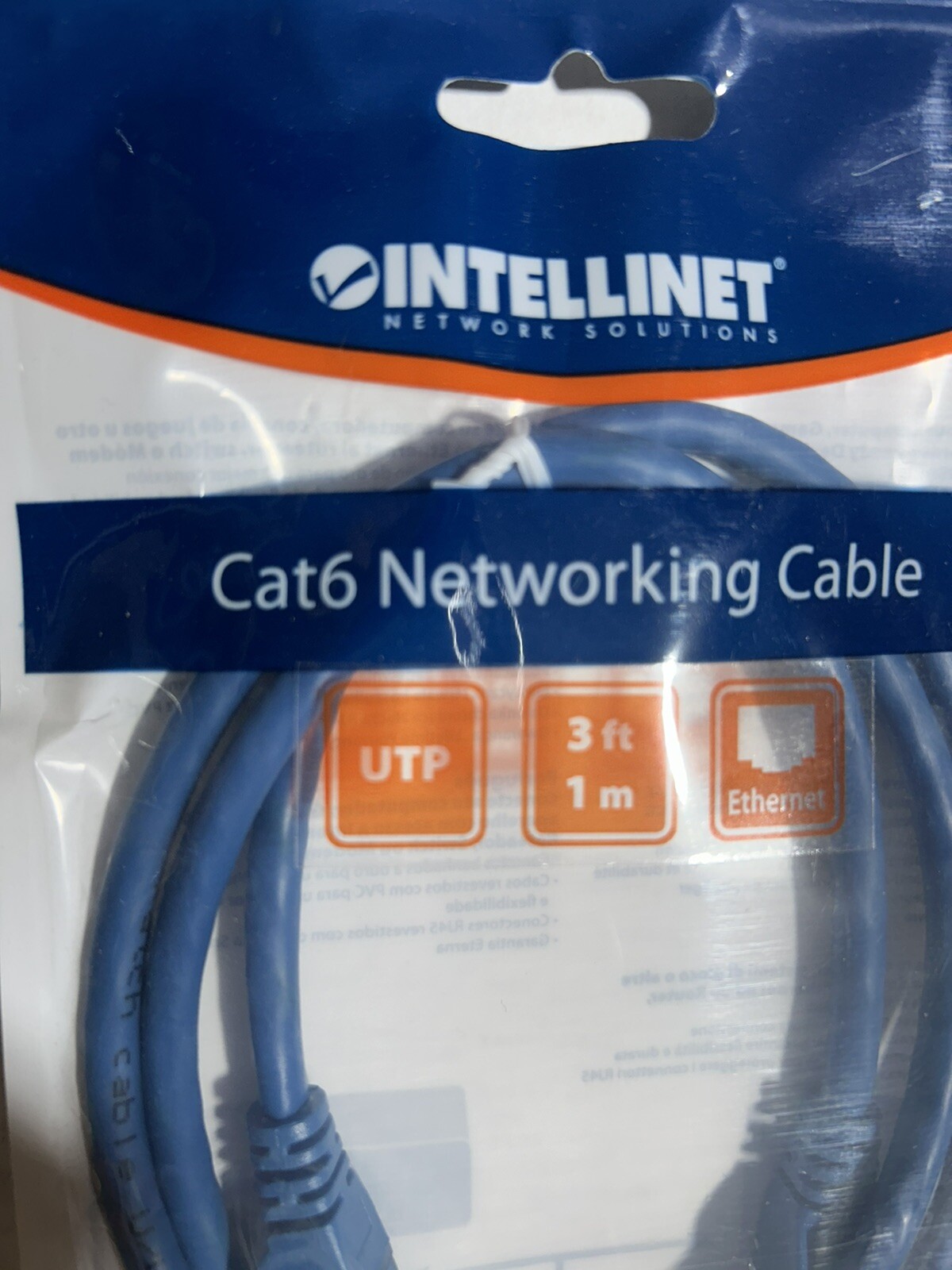 Intellinet 342582 3ft Blue Cat6 Snagless Patch Cable-Buy Multiples For Discounts