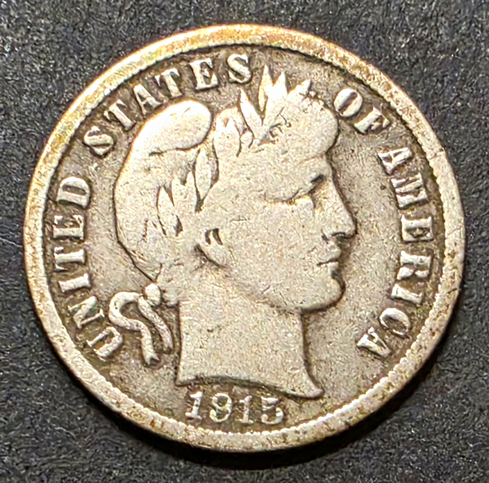 1915 Barber Liberty Dime 10C Philadelphia 90% Silver Business Strike KM#113