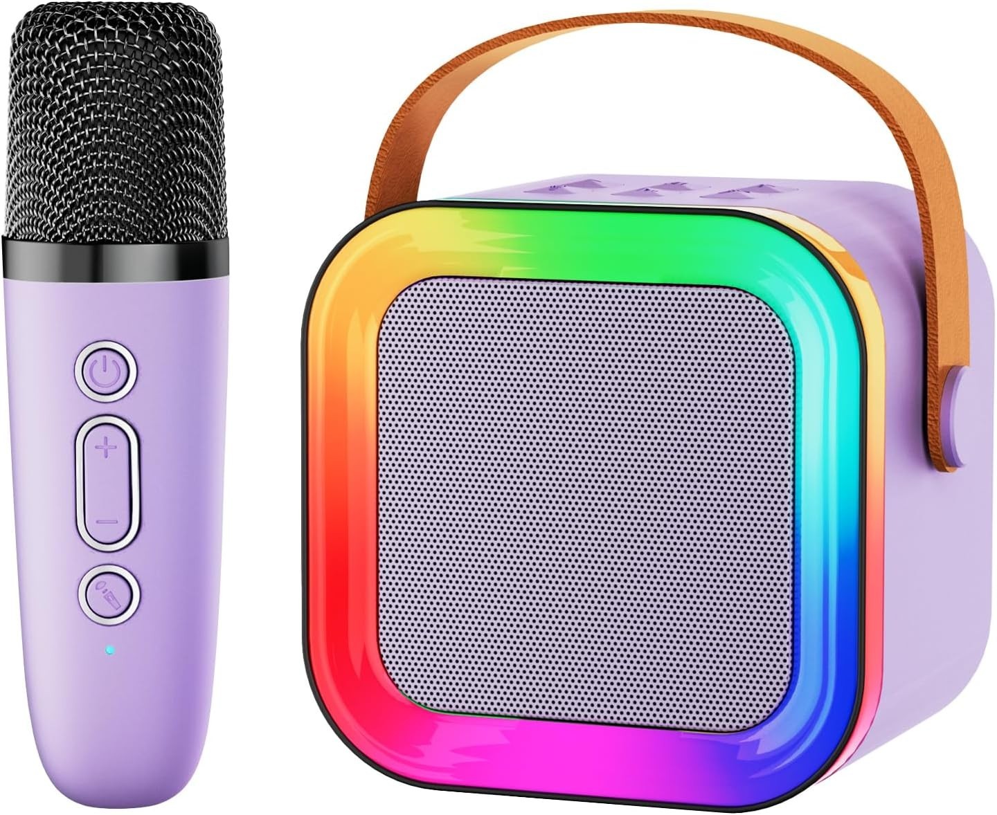 Portable Karaoke Machine with Surround Sound and Colorful Lights - Kids Love It!