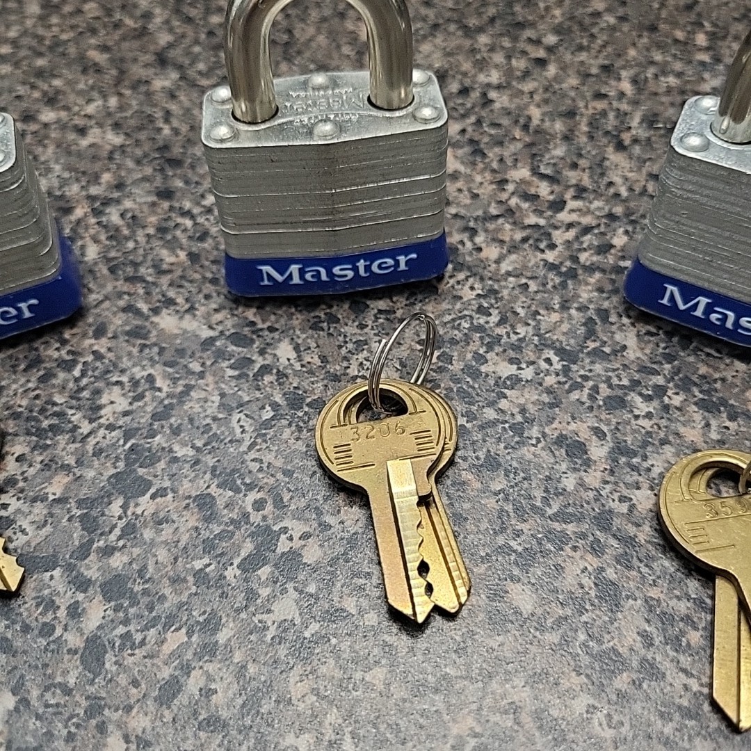 3 Master Lock No.3 Padlocks Keyed DIFFERENT