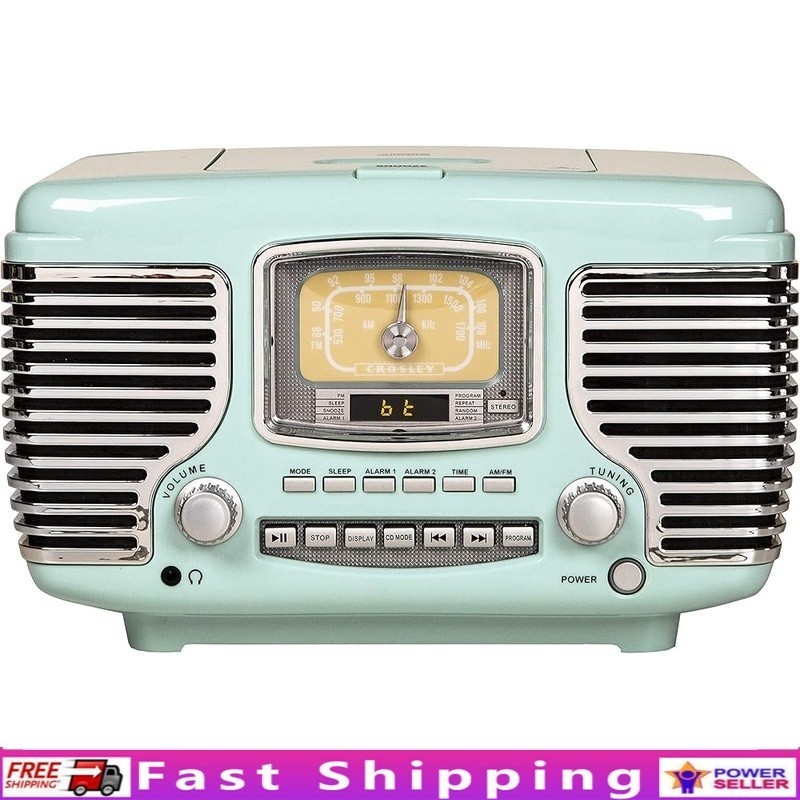 Bluetooth Radio Alarm Clock W/ CD Player AM FM Tuner Portable Speakers New