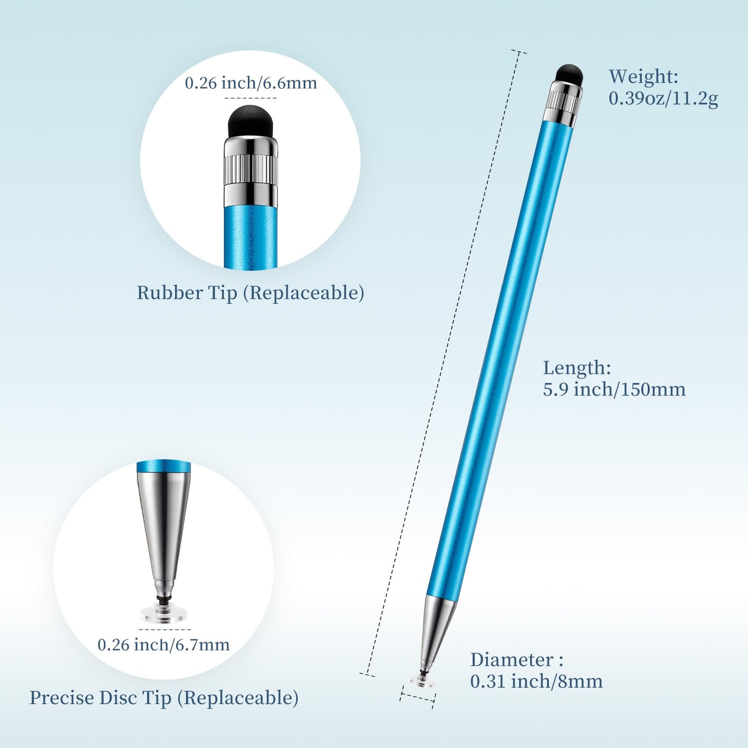 High Sensitivity 2-in-1 Touchscreen Precision Stylus Pen 3 Mix Color