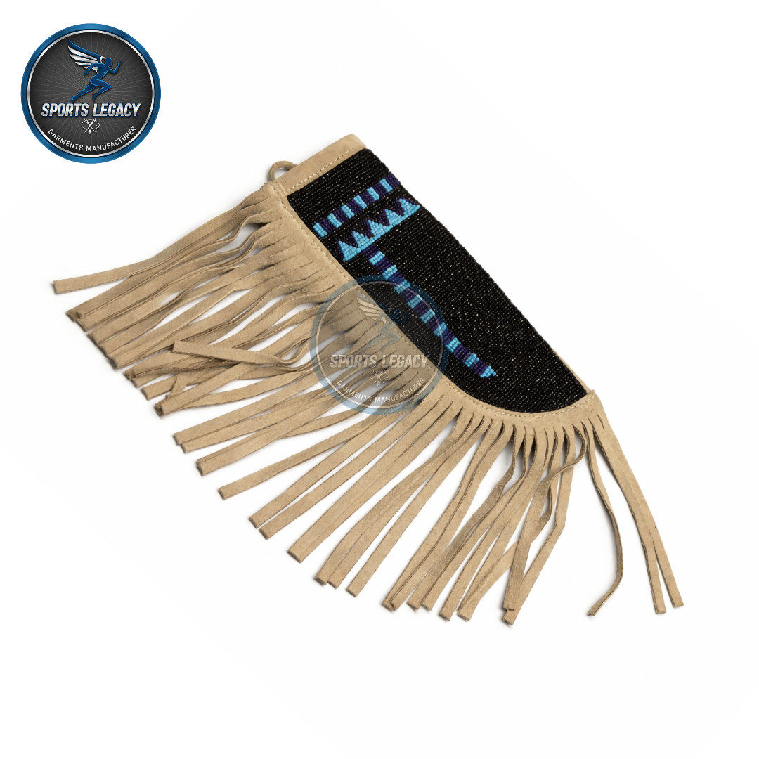 Western Beaded Leather Knife Sheath Native American Fringe Cowboy Hunting Cover