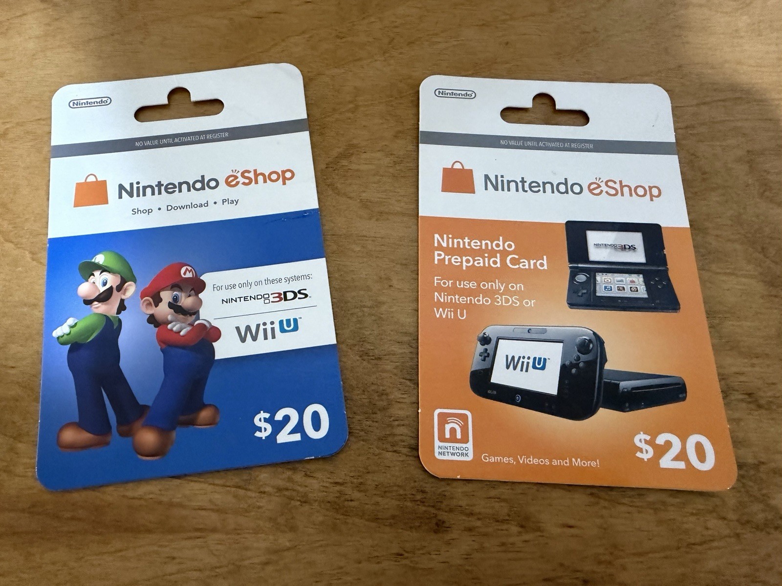 *USED NO VALUE* Nintendo US eShop Gift Cards Lot Game Card 3Ds Wii WiiU Vintage