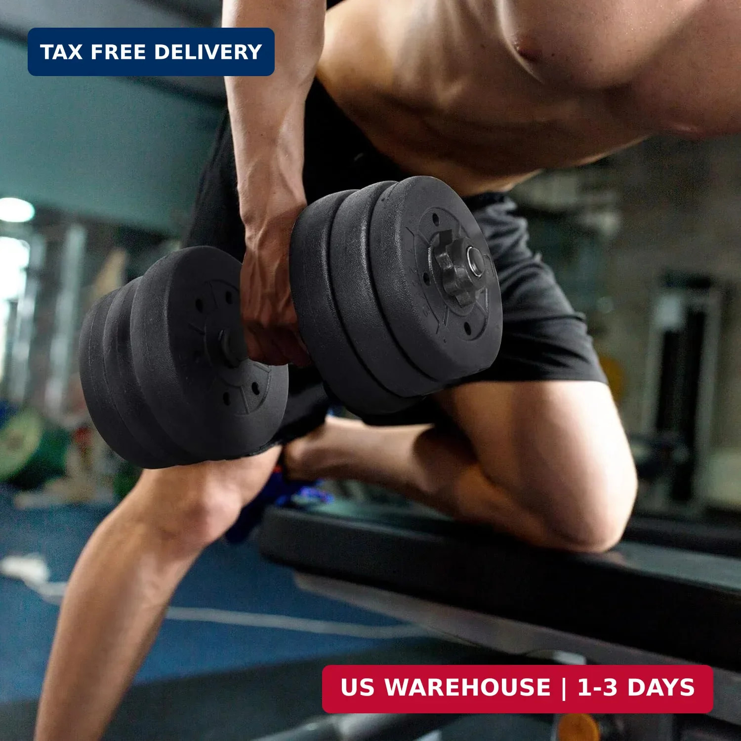 Yaheetech Adjustable Dumbbell Set Free Weights with Spinlock Collars, Black | Co