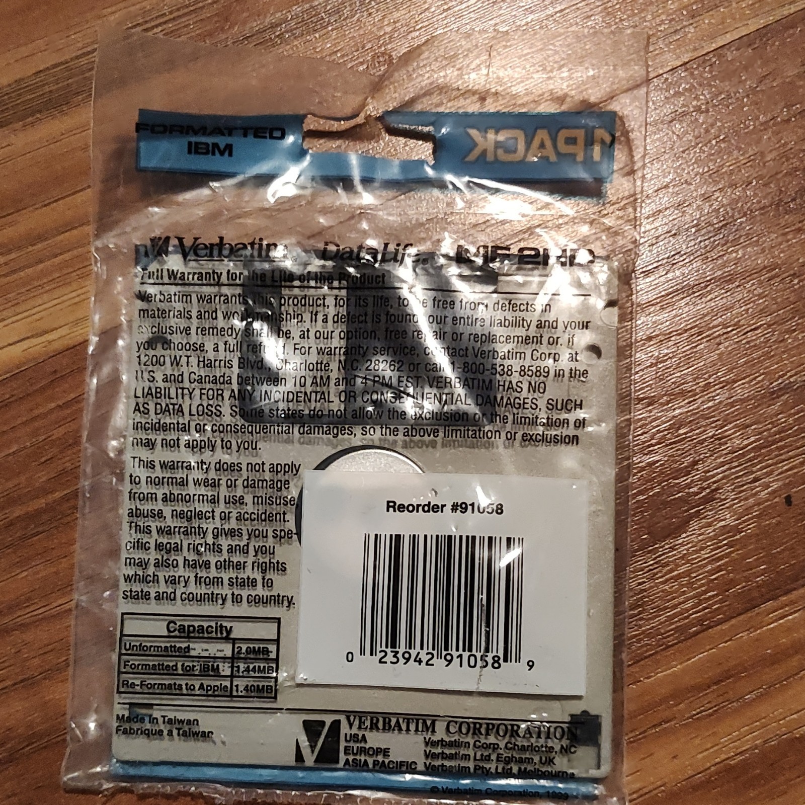 Verbatim DataLife MF 2HD Formatted 1.44MB Floppy Disk
