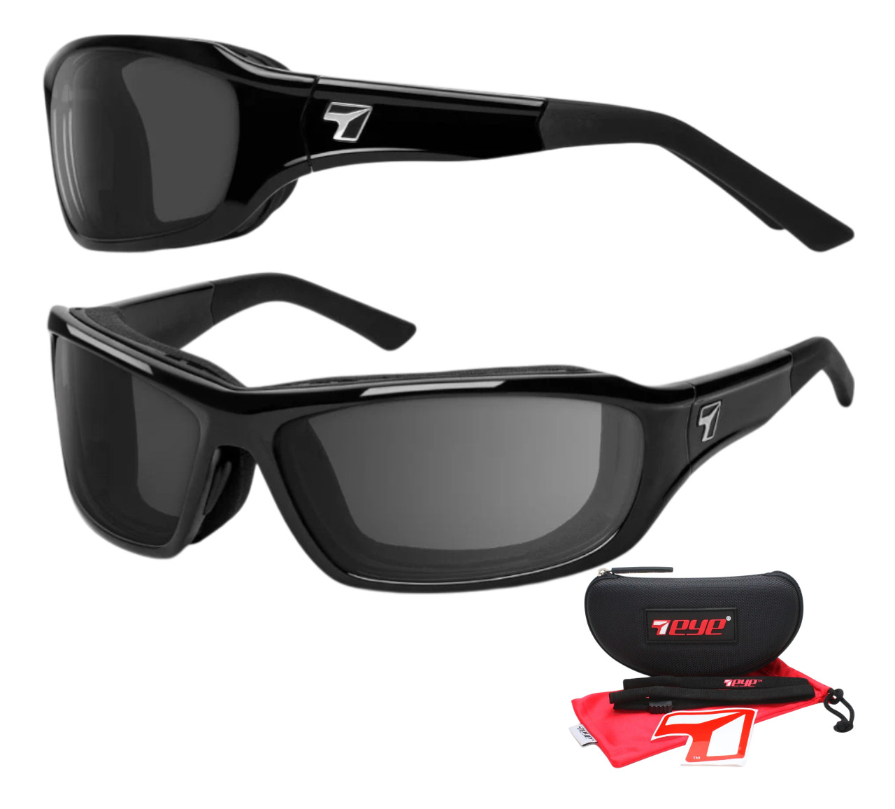7Eye Panoptx Derby Sunglasses AirShield Foam Z87 Safety Gloss Black 240516