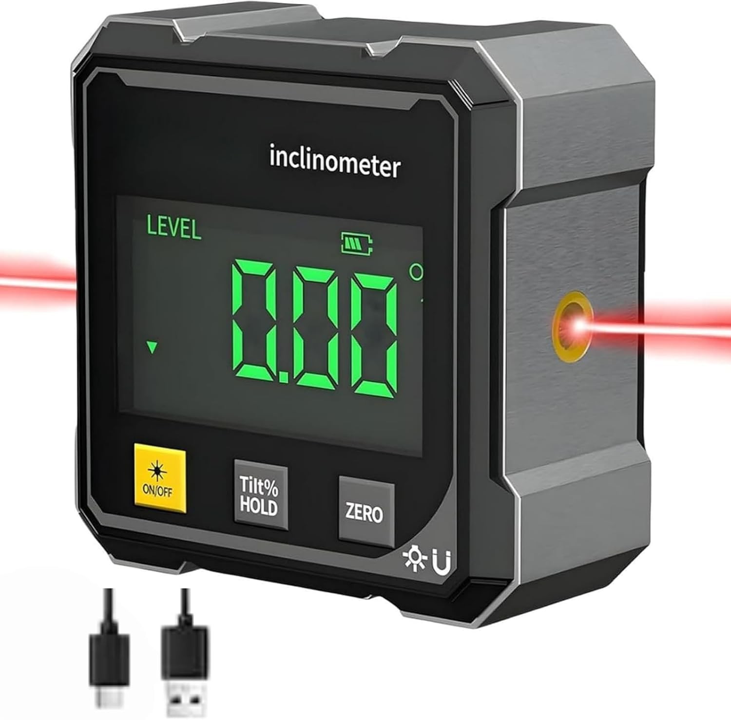 Digital Angle Finder with Electronic Laser 4×90° High Accuracy Measuring Tool