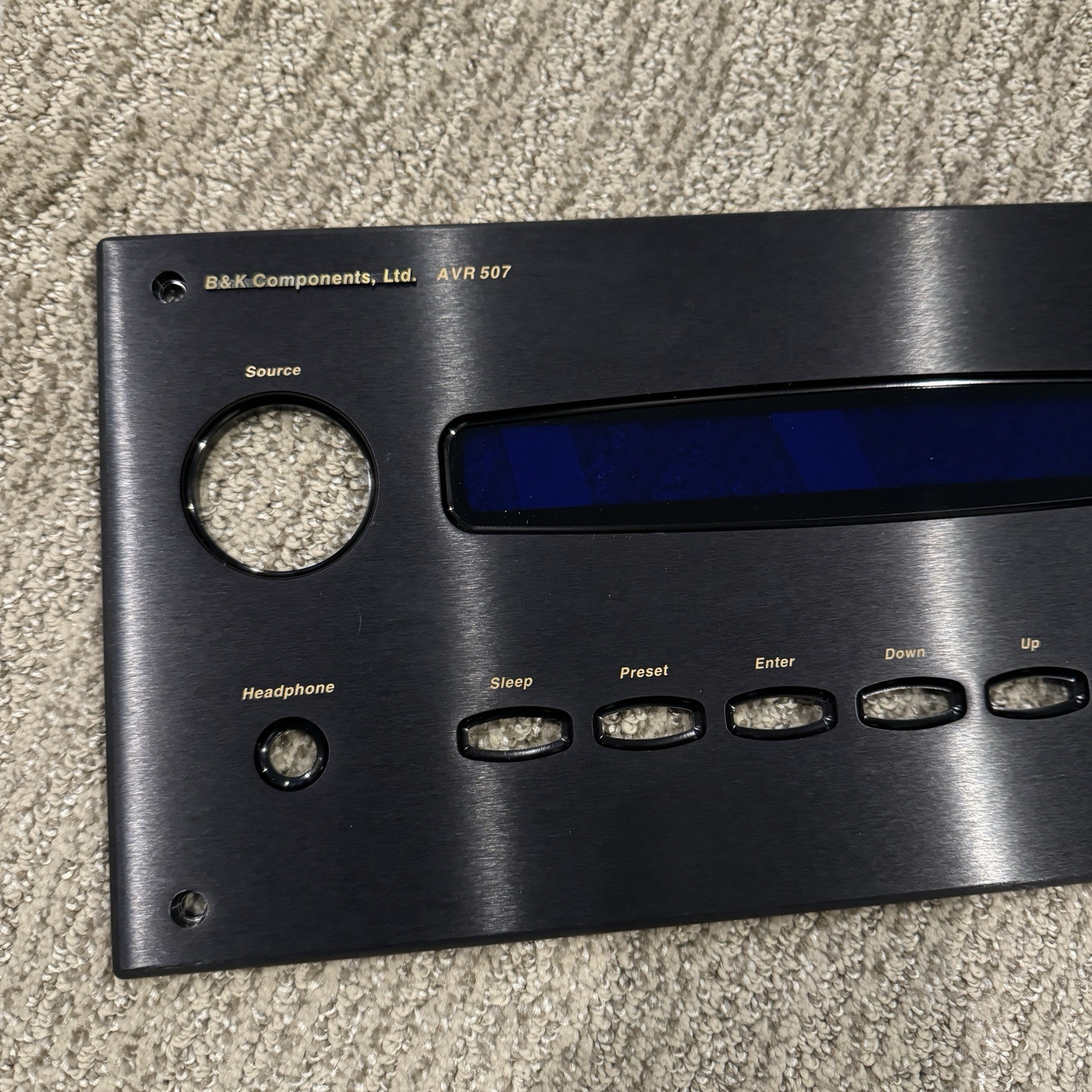 B&K AVR507 FRONT PANEL ASSEMBLY - WITH SCREWS - EXCELLENT CONDITION