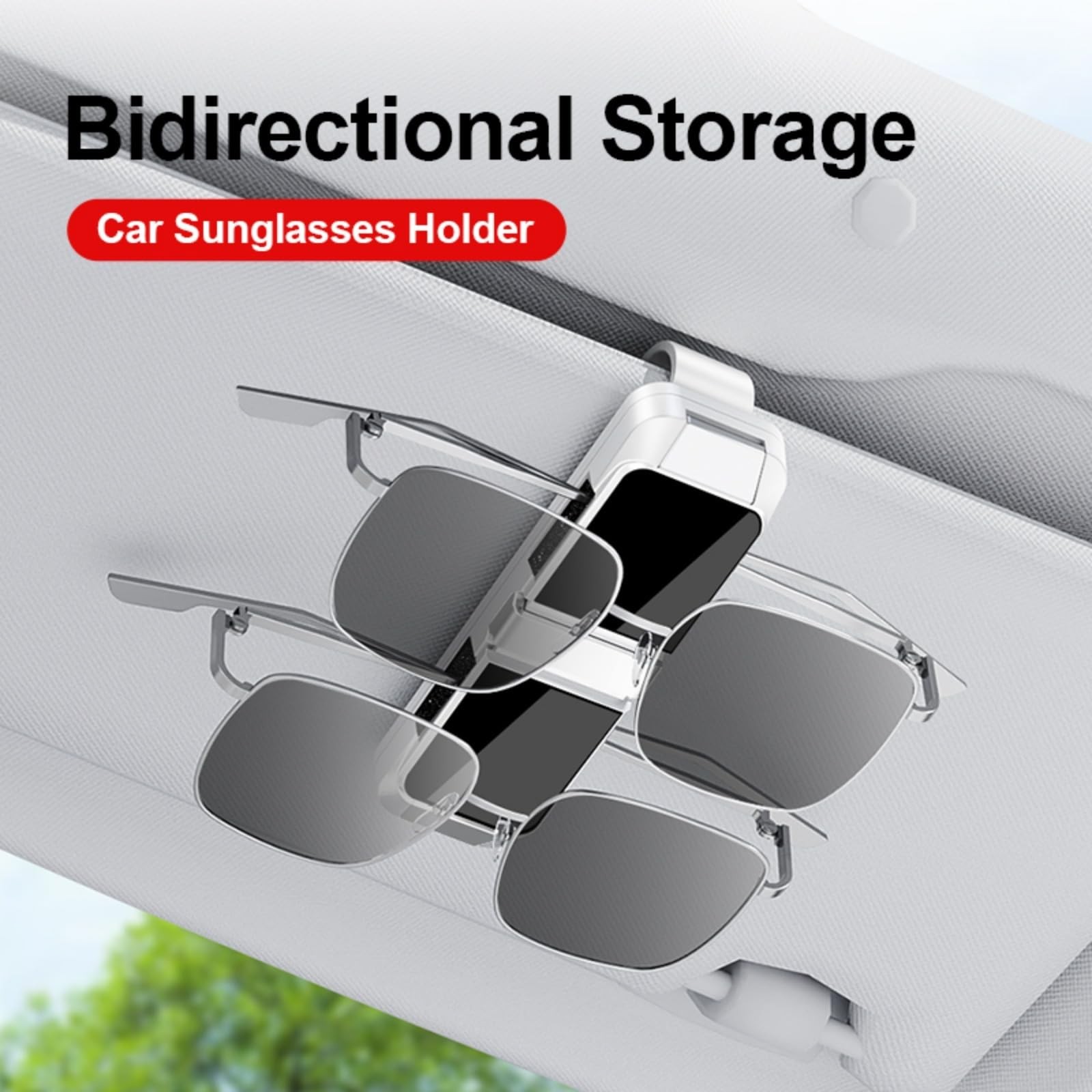 Universal Car Sun Visor Double-Layer Glasses Holder,Practical Visor Sunglasse...
