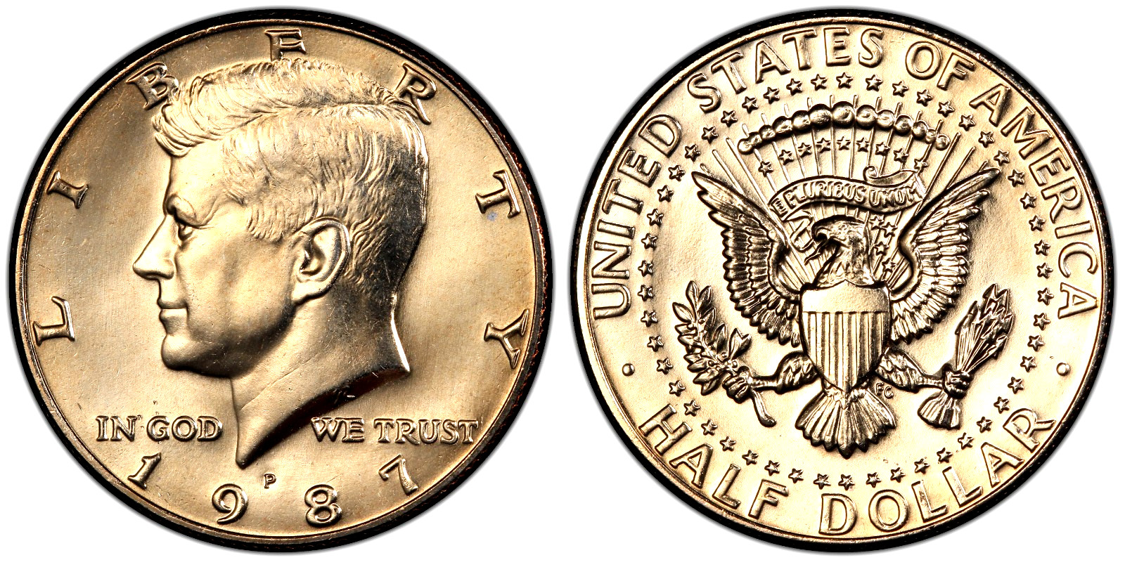 1987 P D  Kennedy Half Dollar In Mint Cello 2 Coins
