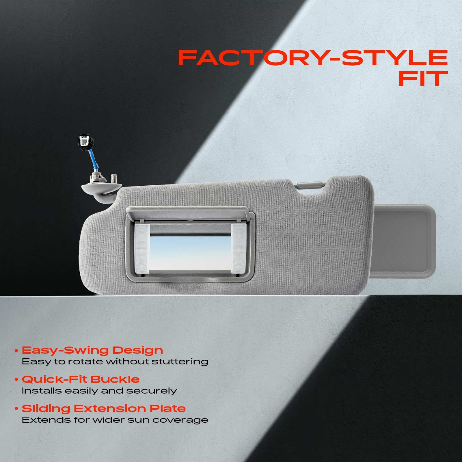 Beige Left Driver Sun Visor with Extender & Mirror & Light for Nissan Pathfinder