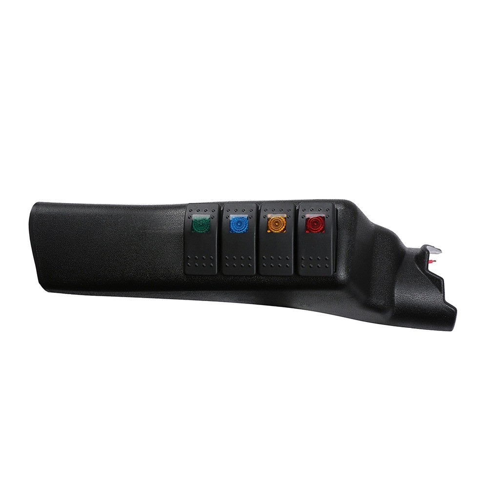 Black Left Side A-Pillar 4 Switch Pod Panel Kit For Jeep Wrangler JK 2011-2018