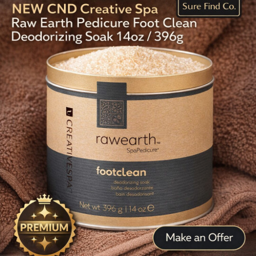 New CND Creative Spa Raw Earth Pedicure Foot Clean Deodorizing Soak 14oz/396g