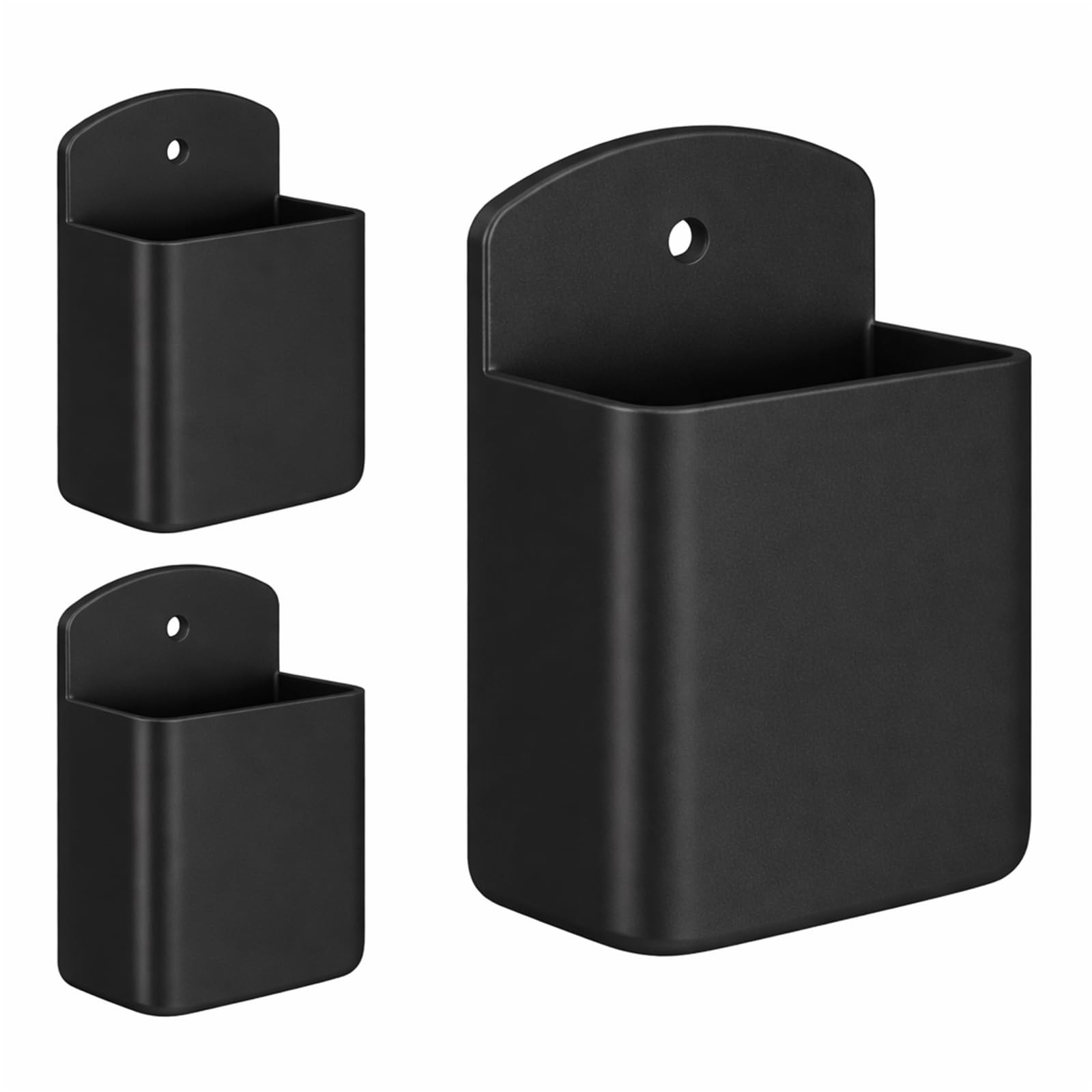 3 Pcs Remote Control Holder Wall Mount Self Adhesive Remote Holder TV Black