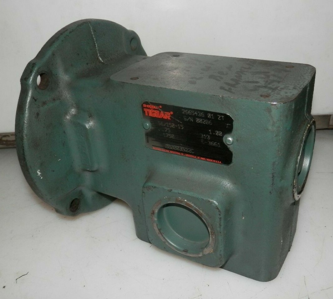 DODGE TIGEAR GEAR REDUCER .75 HP 1750 RPM 15:1 RATIO 56C FRAME 2665436-01-ZT