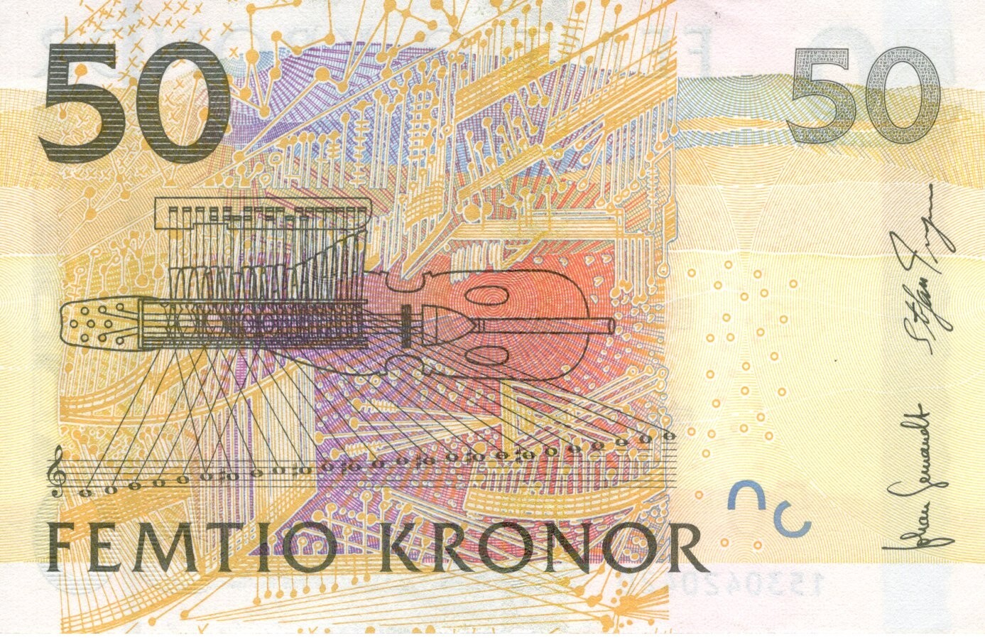 Sweden 50 Kronor 2011 AU Banknote P-64c Prefix 1530 Gernandt/Ingves Sig.