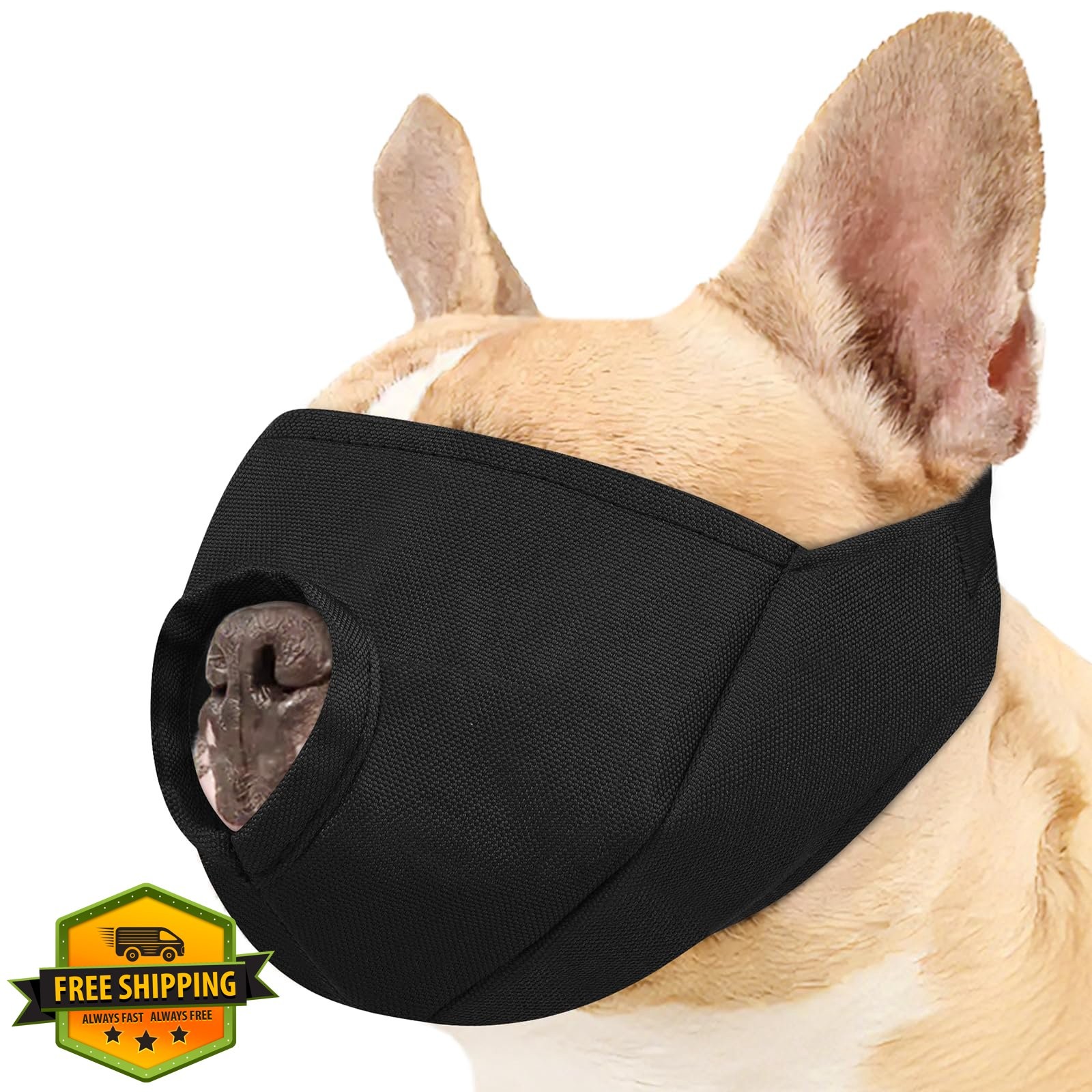 BARKLESS Black French Bulldog Calming Muzzle Mask Grooming Vet
