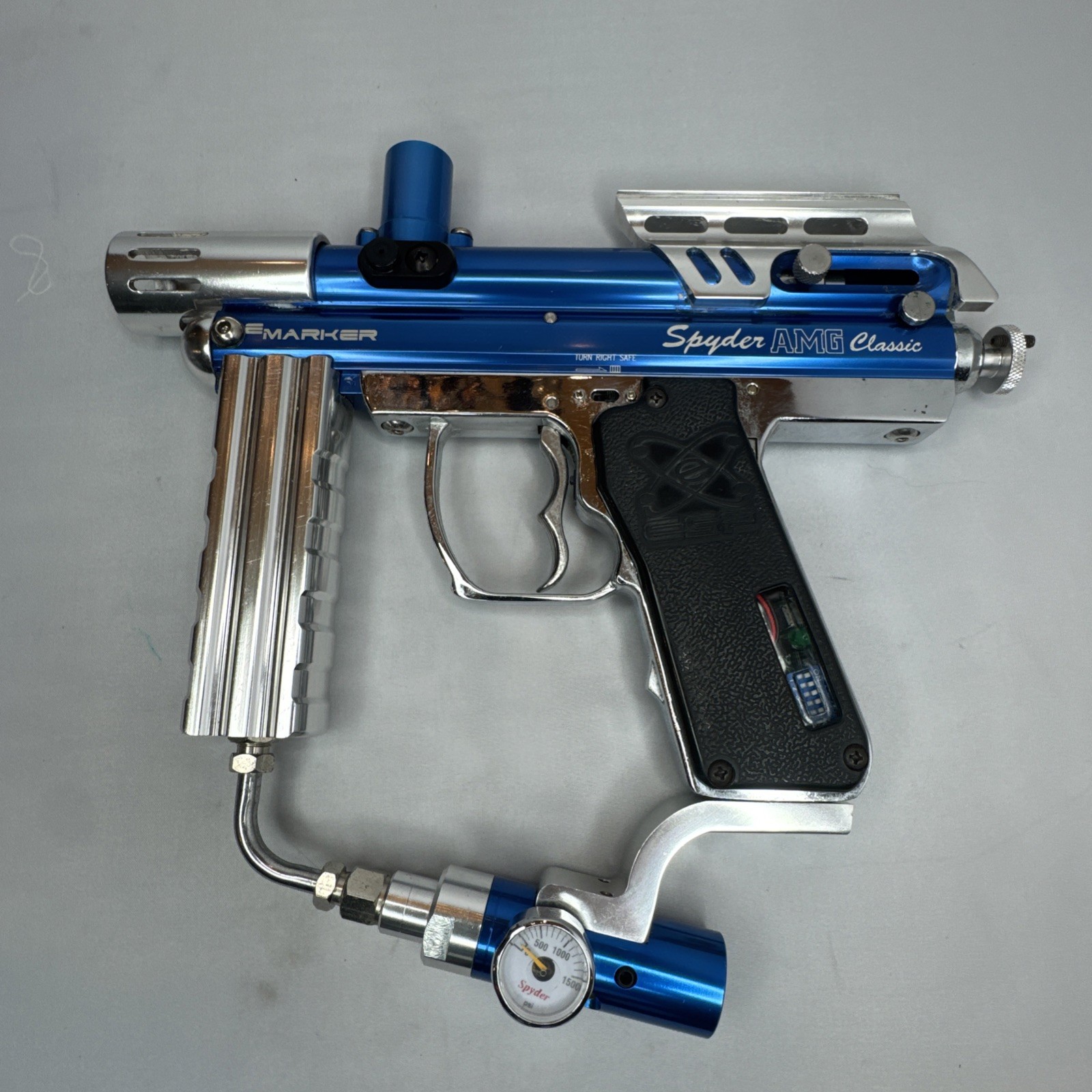 Spyder AMG Classic E Paintball Marker w/Case Blue Untested VTG Kingman