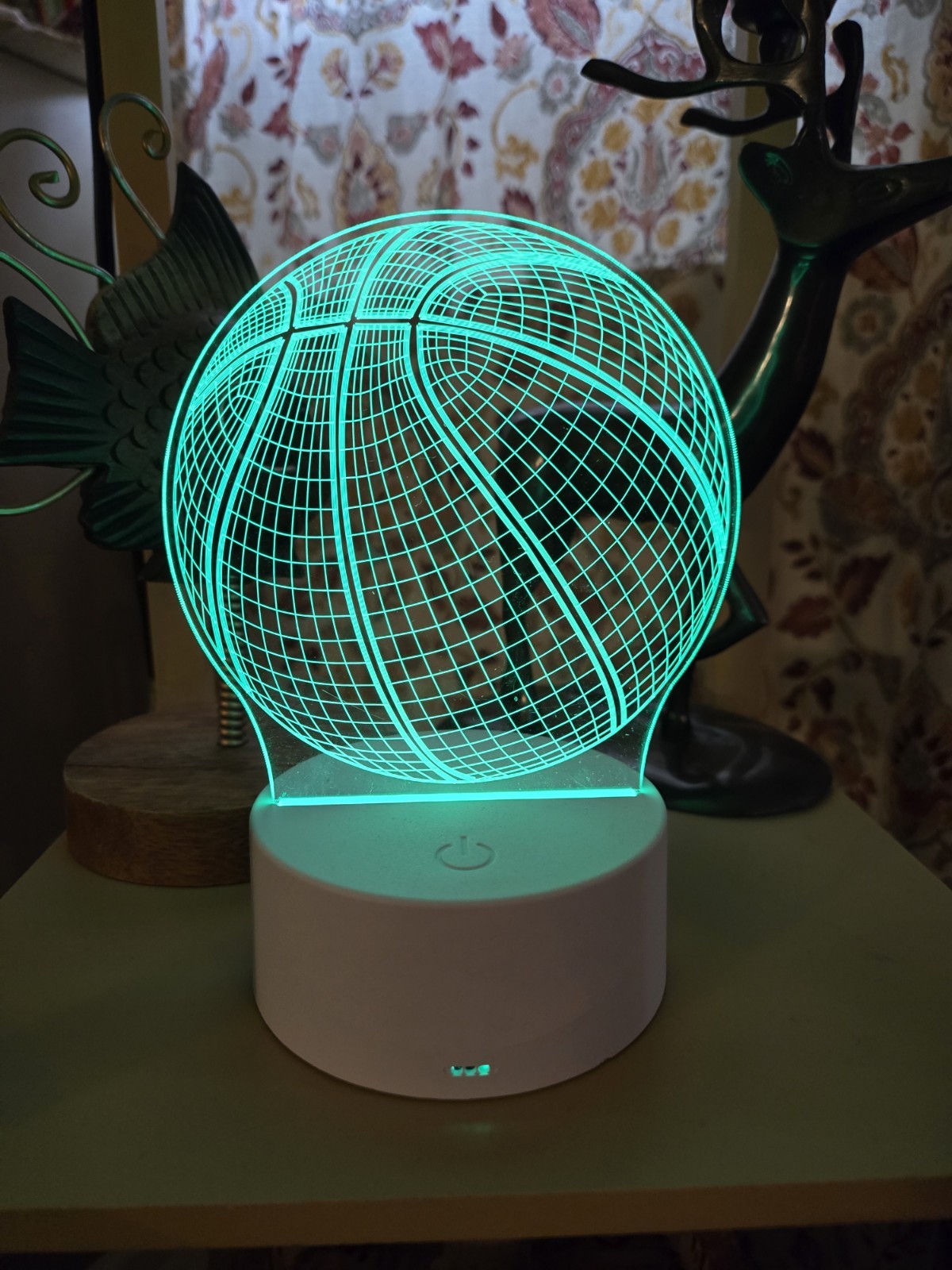 Basketball 3D LED Multicolour Base DECOR Nightlight USB Room W Remote Control