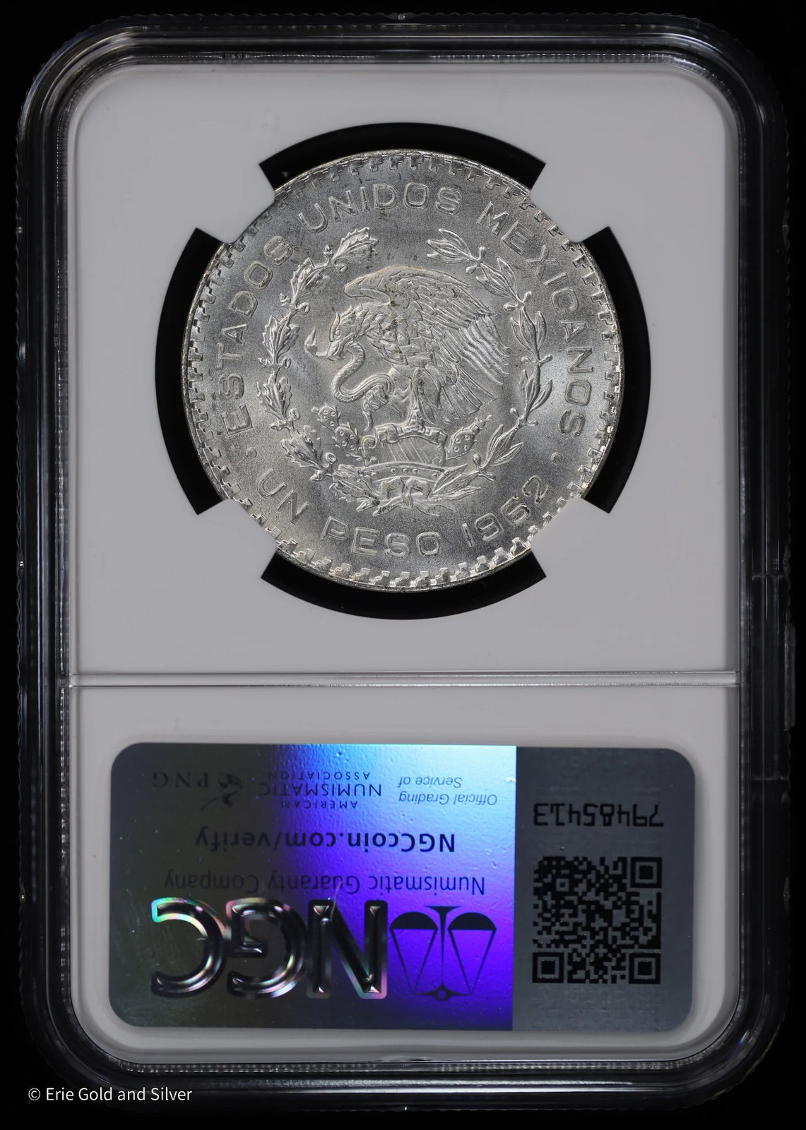 1962-Mo Mexico Silver Peso NGC MS 66